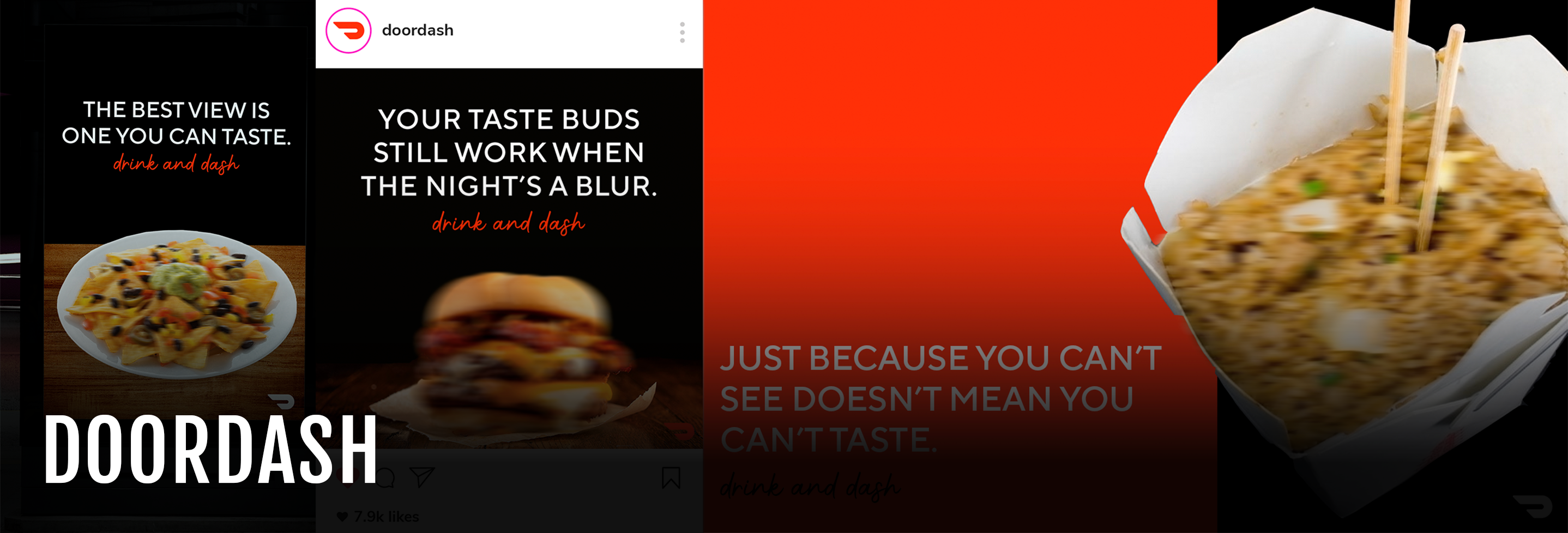 Snapshot of a few campaign pieces with the title DoorDash